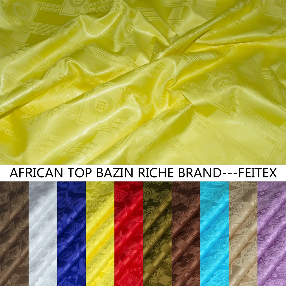 

Shining Bazin Riche Fabric Austria Quality 2019 Jacquard Guinea Brocade Fabric 100% Cotton Shadda Perfume FEITEX