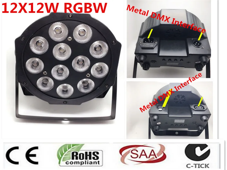 CREE RGBW 12x12 W LED Flat SlimPar Quad Luce 4in1 LED DJ Wash Stage Light dmx luce della lampada 4/8 channes