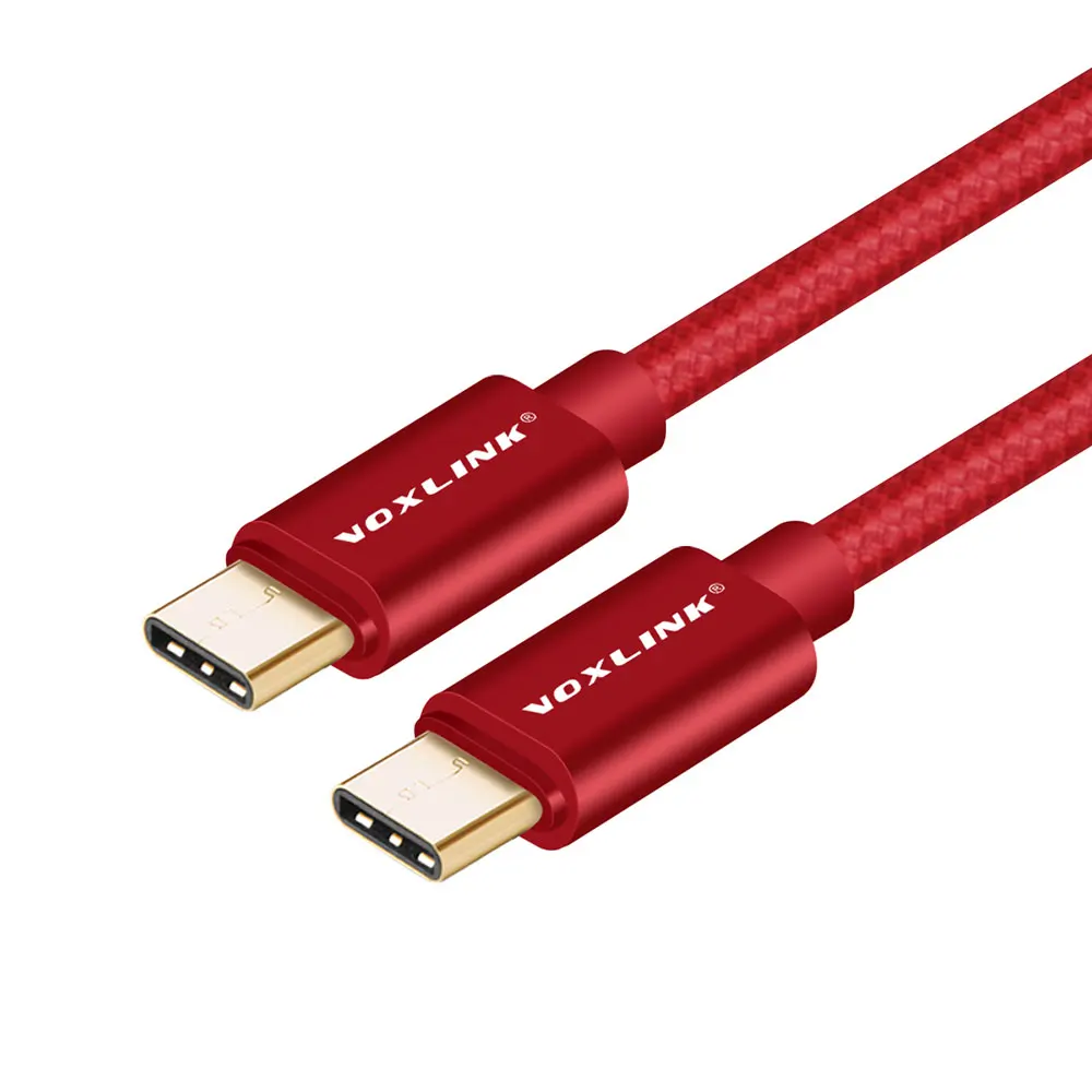 VOXLINK высокоскоростной Тип usb C кабель USB-C мужчина к USB-C мужской Зарядное устройство данные Тип-C кабель для MacBook Nexus 5X/6P Oneplus 2 3 ZUK Z1 - Цвет: Красный