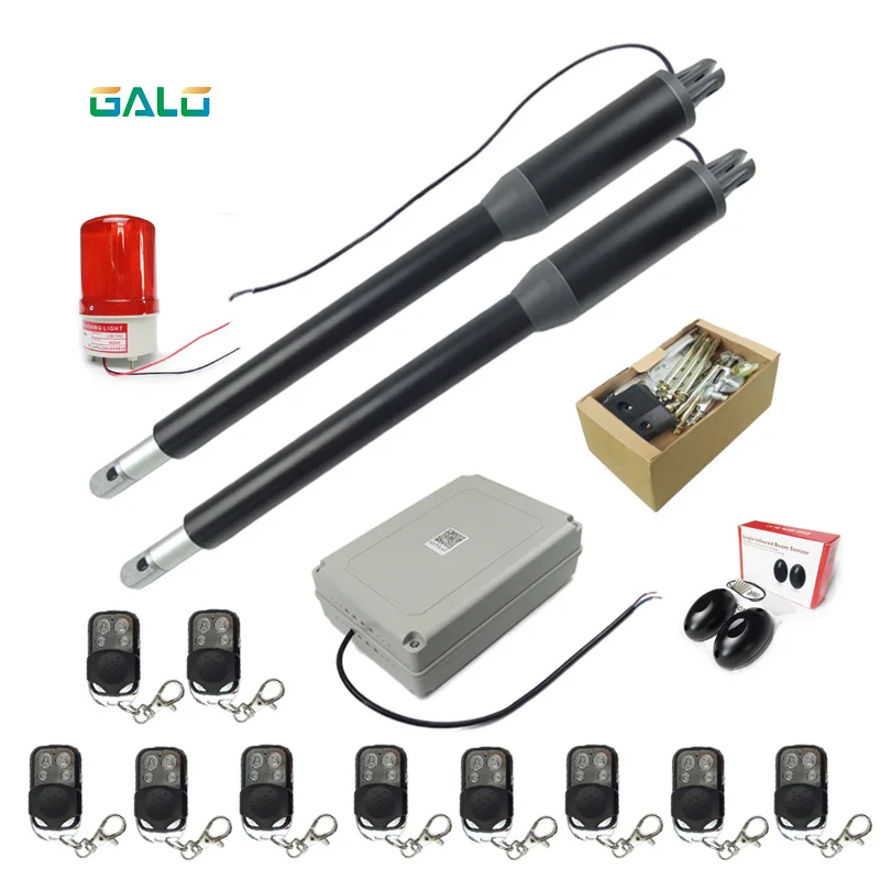 

galo Electric Linear Actuator Motor Automatic Swing Gate opener con keypad photocells lamp button optional