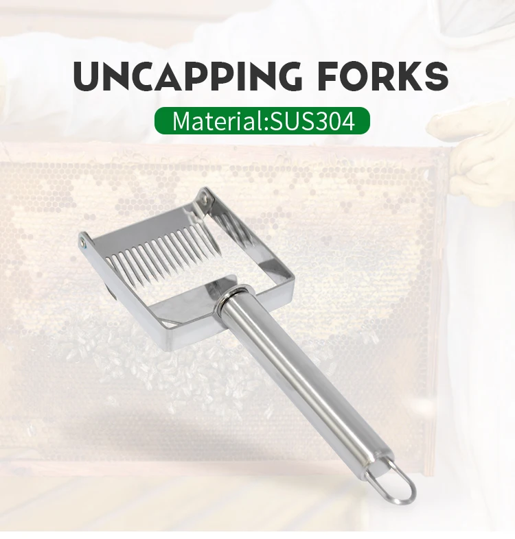 Stainless Steel Honey Scraper Fork Honeycomb Honey Uncapping Fork Shovel Equipment Beekeeping Tools