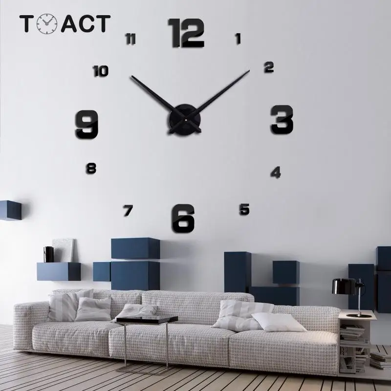 3D настенные часы кварцевые DIY часы современный дизайн настенные часы наклейки гостиная большое декоративное акриловое стекло настенные часы