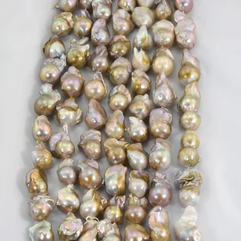 

1 Strand Natural Gold Pearl Beads Strands 15-25MM Wedding Edison Pearl Beads AAA Baroque Pearls DIY Jewelry Material LPS0007