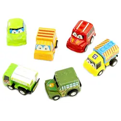 FBIL-6Pcs, автомобиль, игрушки, детский гоночный автомобиль, детские мини-машинки, мультипликационный автомобиль, автобус, грузовик, детские