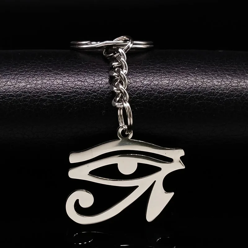 

Vintage Eye Stainless Steel Keyring Car Keychain Emoji Keychains Amulet Ancient Egyptian Religion Symbol Key Ring Jewelry K7598B