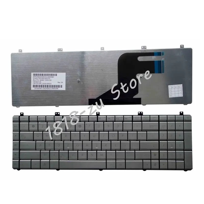  YALUZU  US Layout Silver Laptop Keyboard for Asus series N55 N55SL N55SF N75 N75SF N75SF N75SL N75S