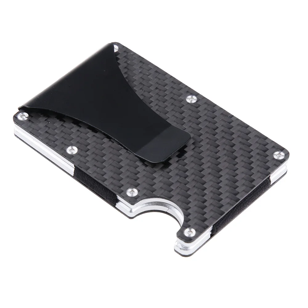 Black 1 Gemeer, карбоновый держатель для карт, RFID, не сканирующий металлический кошелек, кошелек, мужской держатель для карт, модный Carteira Masculina Billetera - Цвет: Black 1