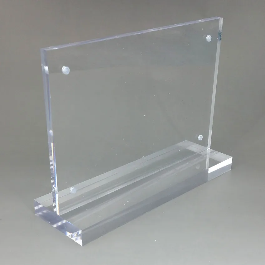 

297x210mm A4 Clear Acrylic Sign Display Paper Card Label Holder Horizontal T Stands By Magnet Sucked On Desktop 50pcs Qualified