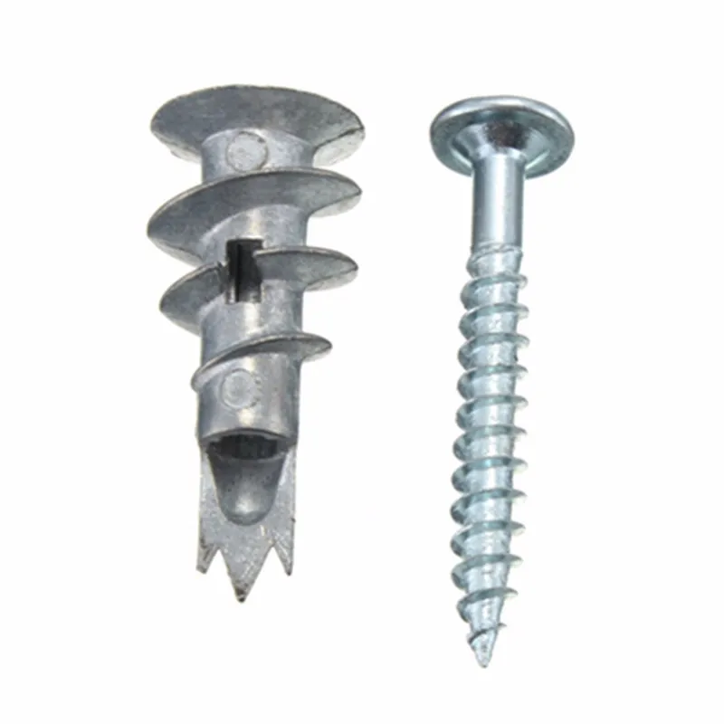 

MTGATHER 5Pcs Zinc Alloy Plasterboard Fixings Self Drill Cavity Wall Speed Anchor Plugs Including Screws 13mmx32mm Durable