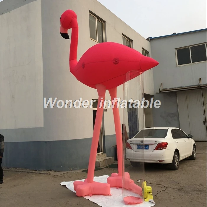 

2017 new arrival 5mH pink oxford giant inflatable flamingo balloon replica model for event decoration