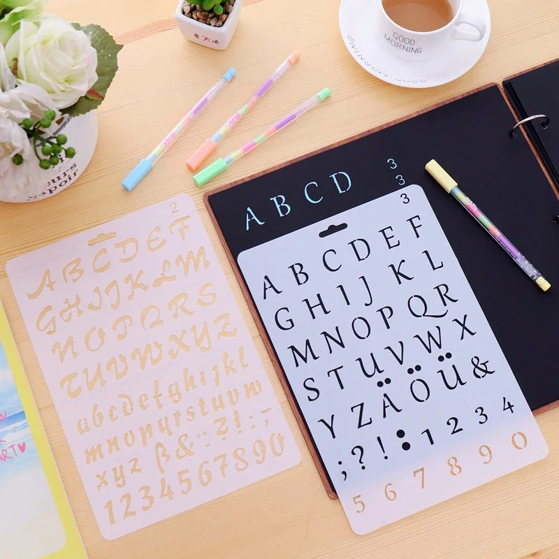 

DIY New Digital Alphabet Decoration Tools Digital Stencil Template Drawing Board