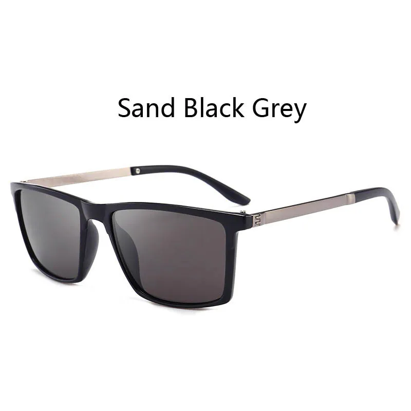 Поляризационные солнцезащитные очки Plinth, мужские, люксовый бренд, винтажные, квадратные, мужские солнцезащитные очки, мужские, Ретро стиль, полиция, поляризационные очки, Ray Bann - Цвет линз: Sand Black Grey