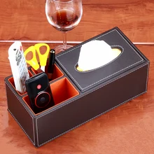 Модная домашняя кожаная многофункциональная коробка тканевая насосная коробка для гостиной журнальный столик с дистанционным управлением коробка для хранения