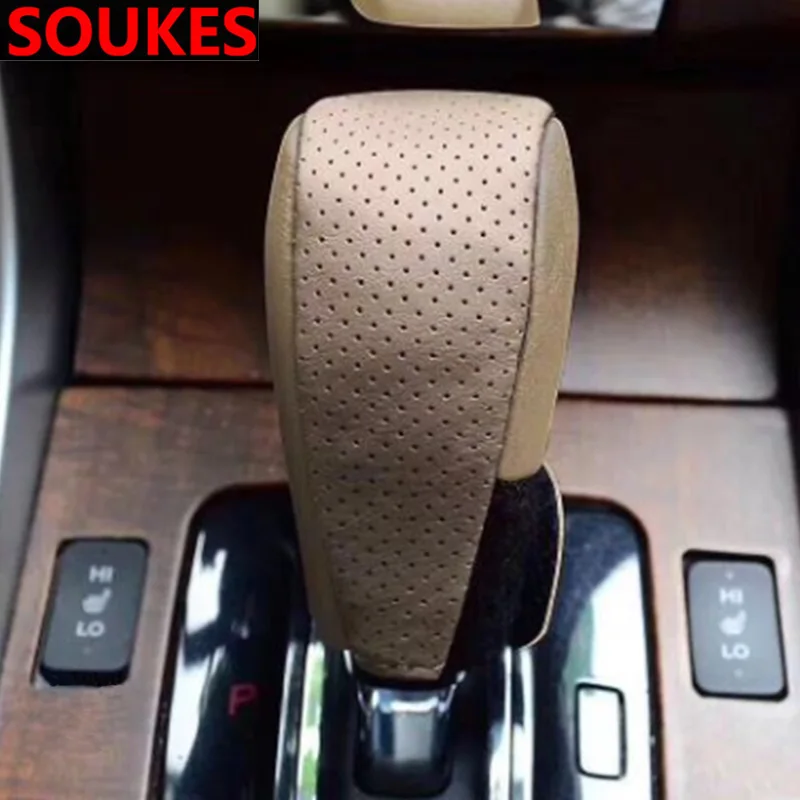 

Genuine Leather Car 5 6 7 Speed Gear Shift Knob Cover For Alfa Romeo 159 Kia Ceed Rio Sportage Subaru Foreste Impreza Saab