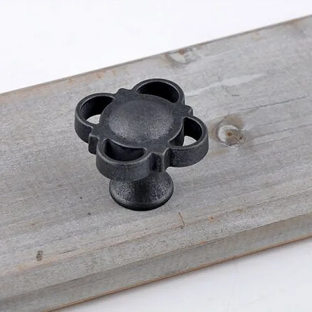 Creative Retro Rustico Furniture Knobs Black Antique Iron Drawer creative retro rustico furniture knobs black antique iron drawer cabinet dresser cupboard door knobs pulls handles - Creative Retro Rustico Furniture Knobs Black Antique Iron Drawer