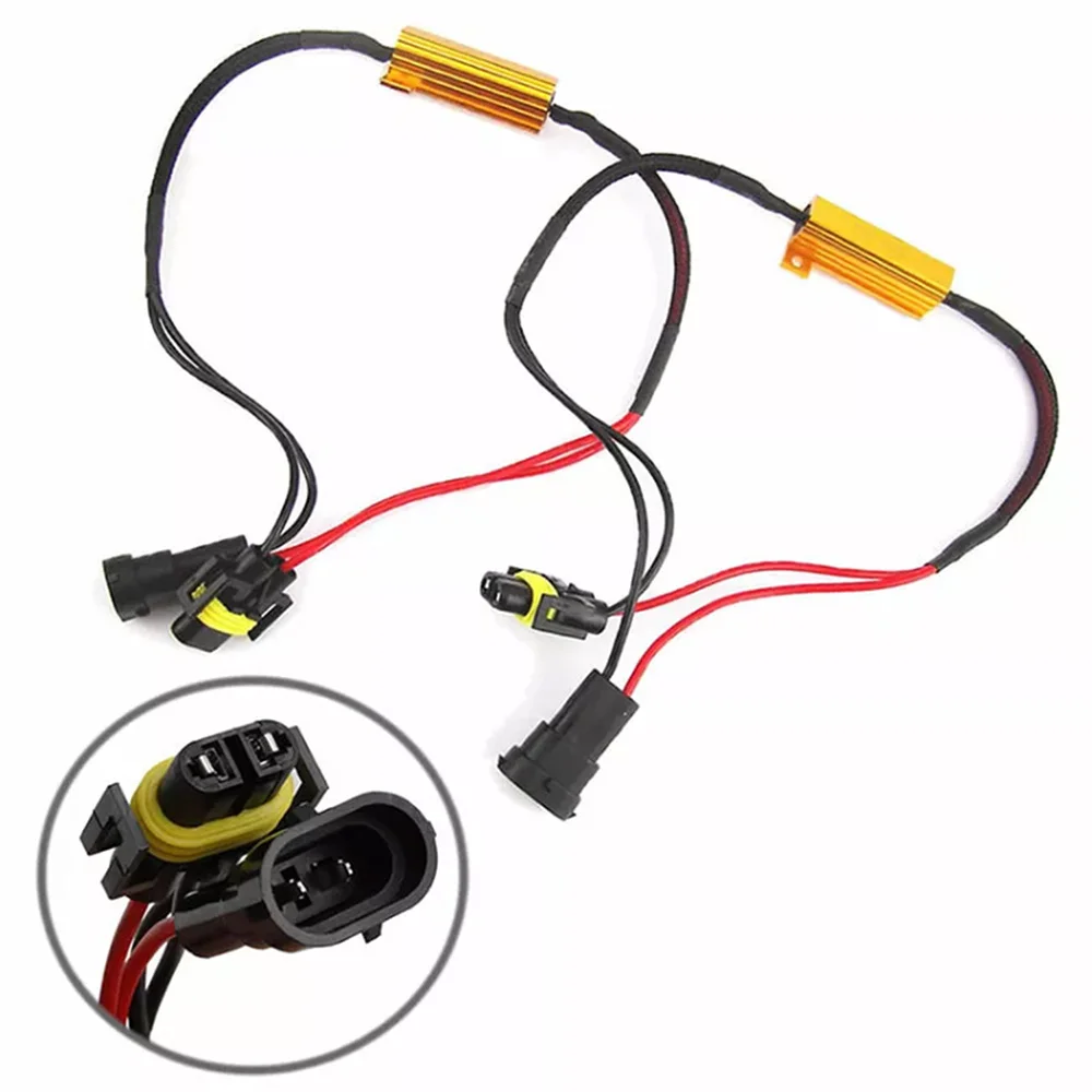 

H8 H11 LED DRL Fog Light 50W Load Resistor Error Free Decoder Solve hyper flash or no blinking of turn signal Car styling