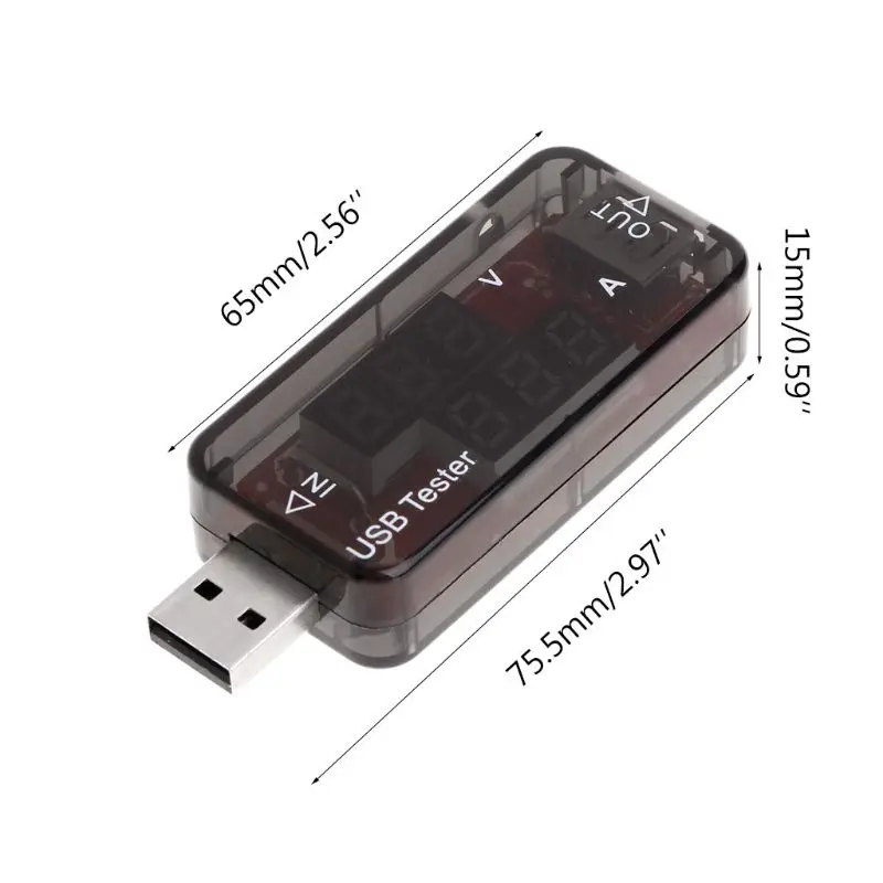 USB Charger Tester Double Row Shows USB Current Voltage Charging Detector Mobile Power Current and Voltmeter Ammeter Voltage