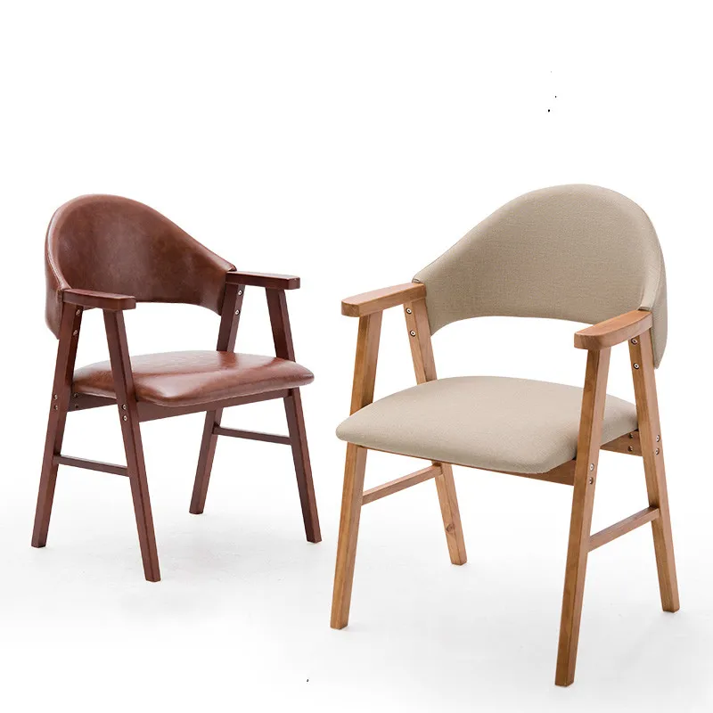 Обеденный стул из твердой древесины, современный минималистичный стул для учебы, спинка, кресло для отдыха, модное домашнее Скандинавское настольное кресло