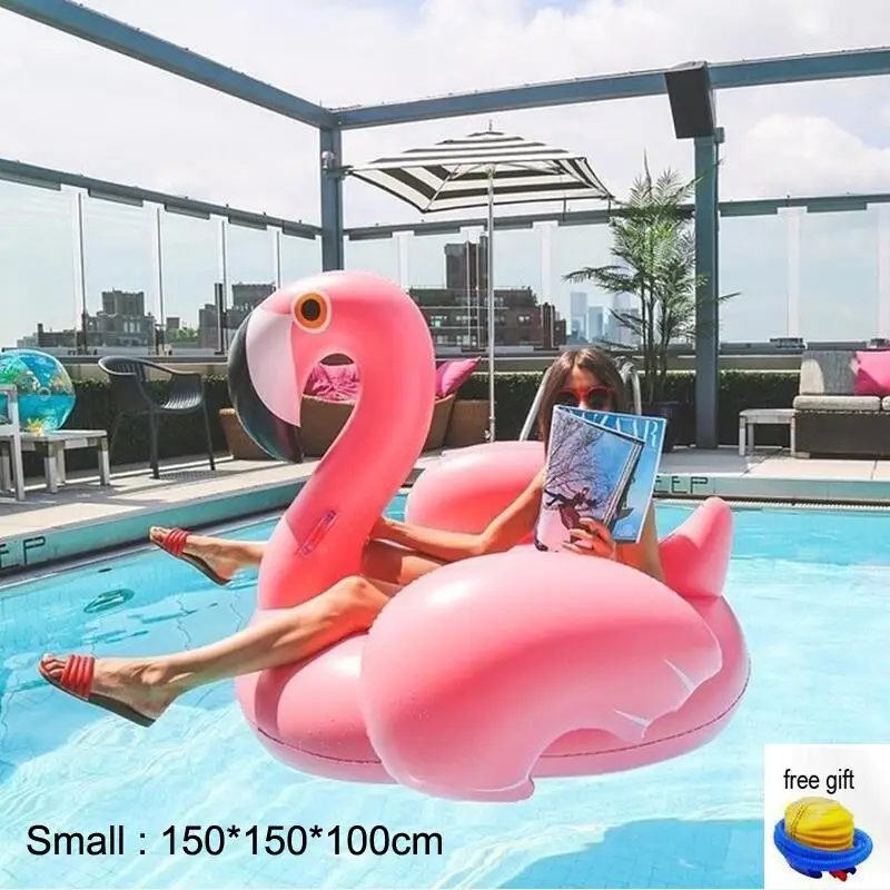 150X150X100cm 150/190 см надувной бассейн, гигантский Розовый фламинго, плавающий круг, плавучий остров, водные игрушки, бассейн, Веселый плот, водные вечерние игрушки, Новинка - Цвет: 150X150X100cm