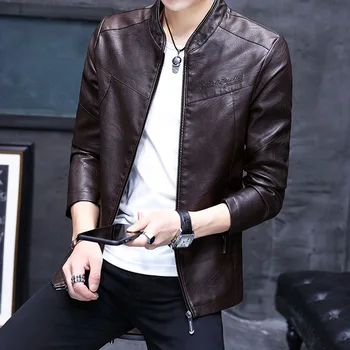 

HO 2019 men locomotive pilot leisure jacket collar leather coat of cultivate one's morality handsome personality trend