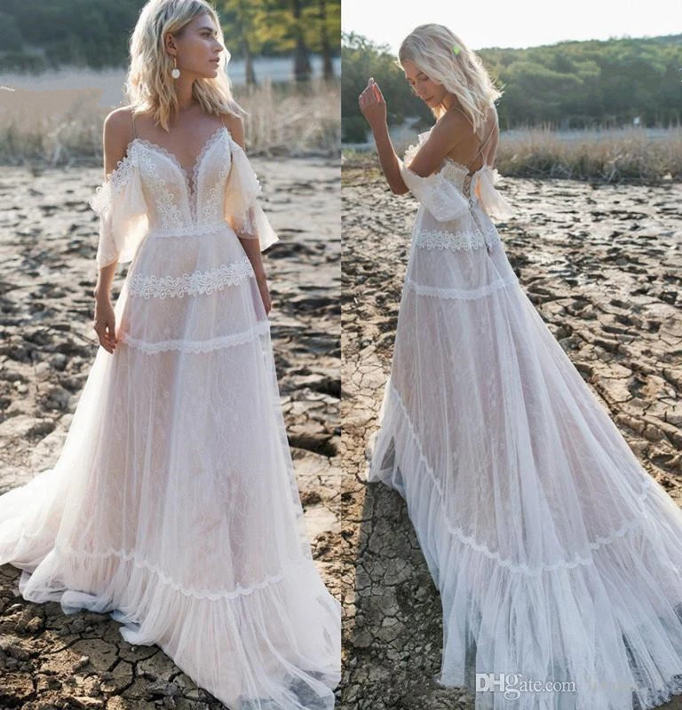 boho wedding dress off the shoulder