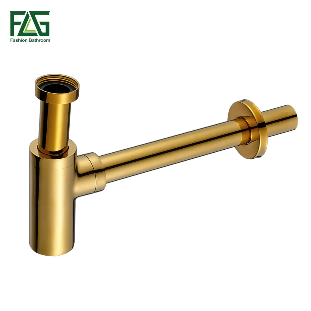 Us 28 41 45 Off Flg Factory Direct Euro Solid Brass Plumbing P Trap Bathroom Sink Pipe Bottle Traps For Wash Basins Waste Drainer Pop Up In Drains