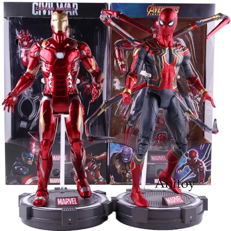 Marvel Captain America Civil War Avengers Infinity War Action Figure Iron Man Spider-Man Collectible Model Toy with LED Light image 6