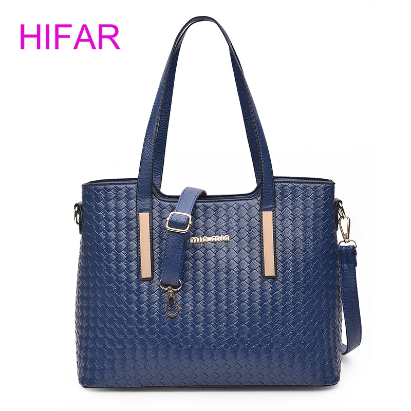 

2018 Women Knitting Handbags Sac A Main Shoulder Bags Brand Crossbody Tote Handbags+Messenger Bag+Purse Bag 3 Sets Branded Sac