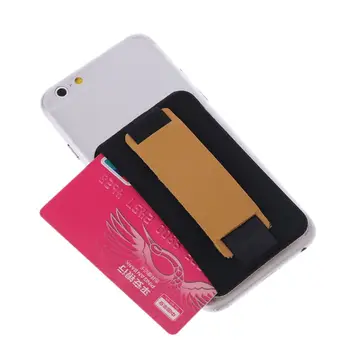 

Lycra Leather Adhesive Sticker Back Cover Card Case Pouch Holder For Cell Phone