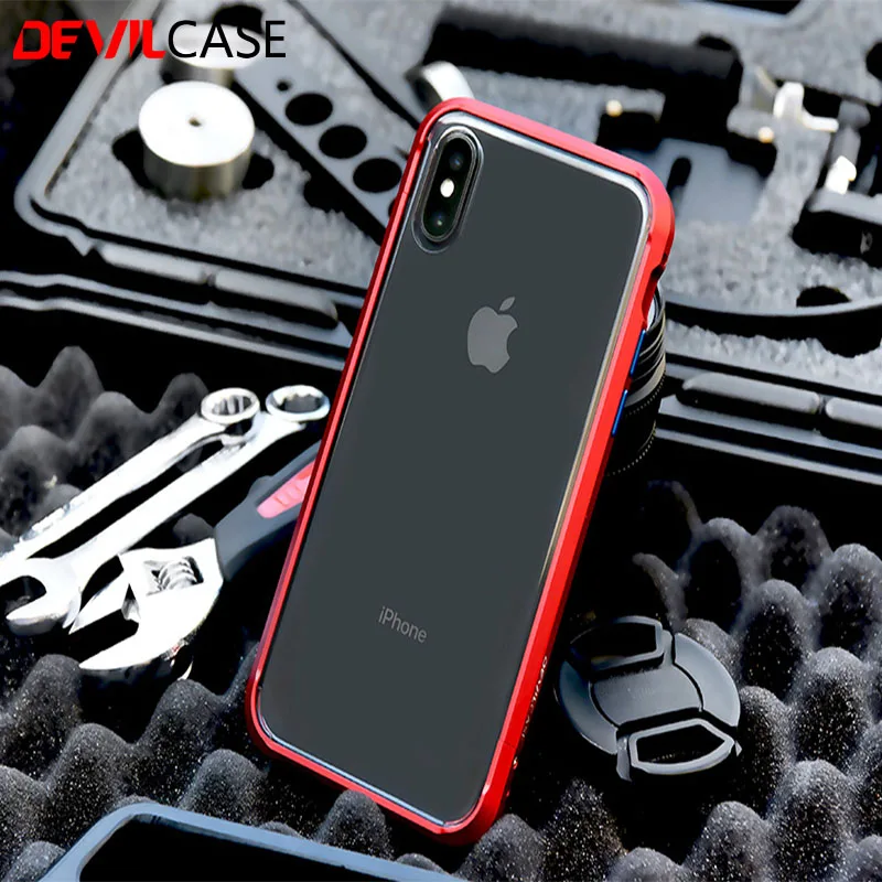 

DEVILCASE For iPhone X XS 5.8inchType One EVO Bumper Frame + Clear Back Panel Shield Casing