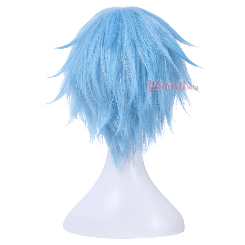 Preise L e mail perücke Kuroko kein Korb Tetsuya Kuroko Cosplay Perücke 30cm Kurze Licht Blau Männer Synthetische Haar Perucas cosplay Perücke