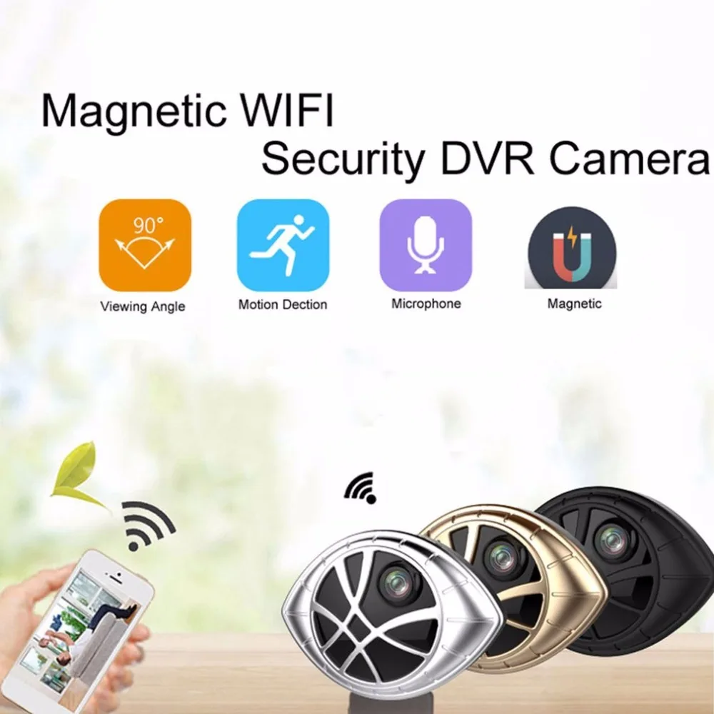 

Mini Magnetic Adsorption Wireless Wifi Camera Eye Shape Monitoring HD1080P Video Recorder Support Motion Detection 64G TF Card