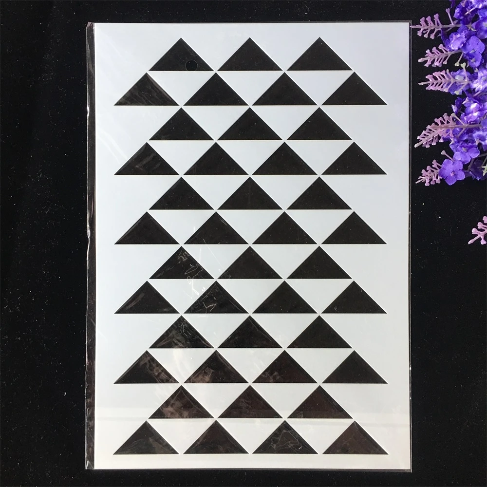 

1Pcs A4 29*21cm Tri-angle Geometry DIY Layering Stencils Painting Scrapbook Coloring Embossing Album Decorative Template