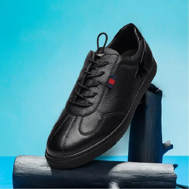 Qualidade De Krasovki Sapatos Tabuleiro Altura Crescente Moda Casuais Alta Homens Masculino Masculinos Tenis Preto Mycolen Dos Couro Yvnwqtx