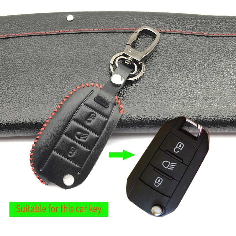 Leather Car Key Shell Case Cover for Citroen C4L C5 C3 CACTUS C6 C8 Xsara Picasso