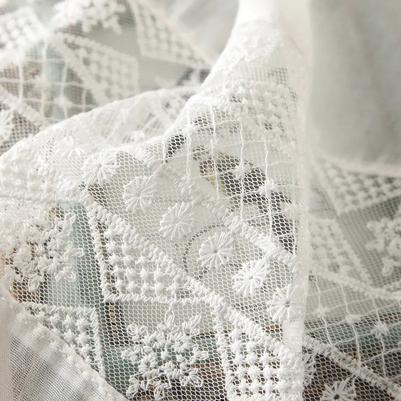 Guttavalli Women Spring Fresh Vintage White Lace Tassels Long Shawl Female Geometric Print Wraps Chevron Sunscreen Soft Str