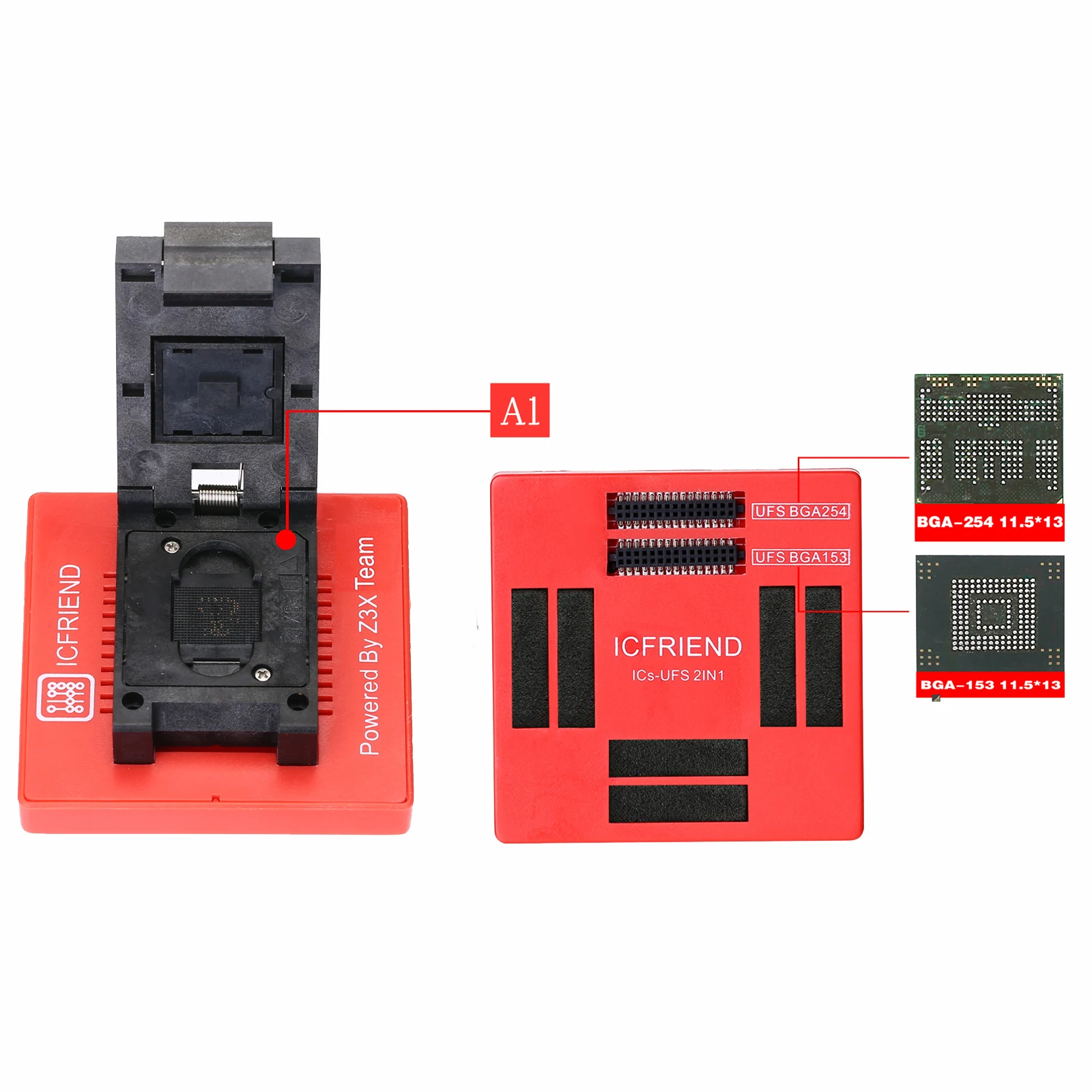 ICfriend 2 в 1 розетки поддержка UFS BGA-254 BGA-153 работать с легкий JTAG плюс чтение записи UFS чипы по 2 полосы