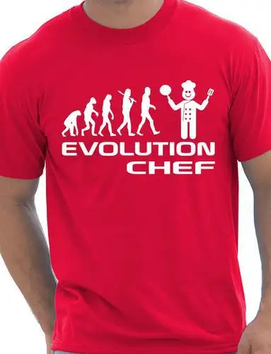 Забавная Мужская футболка evolation Of A Chef cooking Подарочная большого размера и Colors