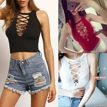 Модные черные летние Для женщин Повседневное Безрукавки для женщин жилет без рукавов Урожай крест Топы корректирующие Обувь для девочек Топики женские