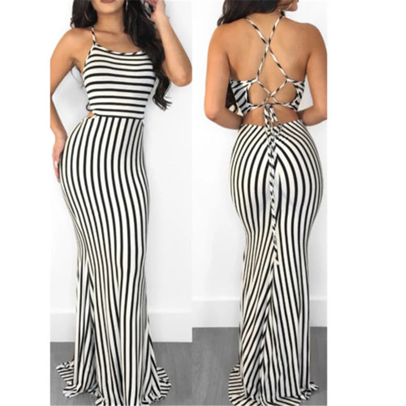Женский полосатый комбинезон без рукавов повседневный уличная одежда широкие