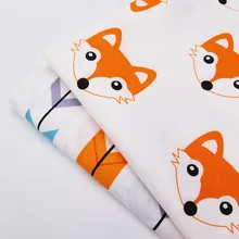 Белый Милый принт с животными, хлопок, саржевая ткань, домашний текстиль, сделай сам, швейный материал для стеганых изделий, рукоделие, ткань, хлопок, ткань для детей