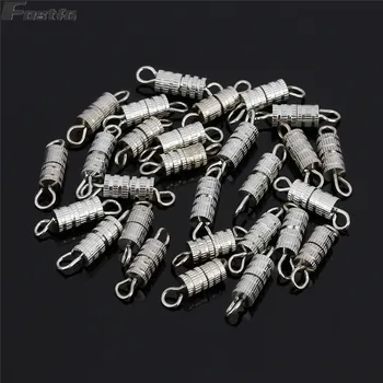 

Fostfo 50pcs/lot Rhodium Color Screw Clasps Jewelry Clasps Accessories Connector For DIY Necklace Bracelet Jewelry Findings