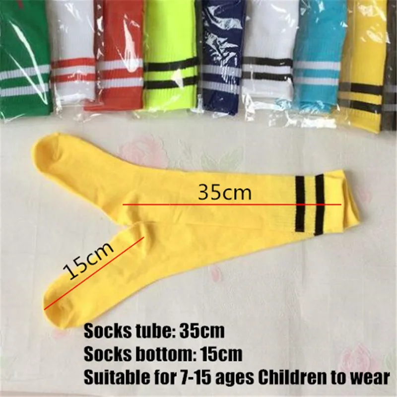 3pcs High Elastic Children Soccer Sport Stockings,Middle School Student knee-length Football Long Socks for 22-35 Yards Boy&Girl