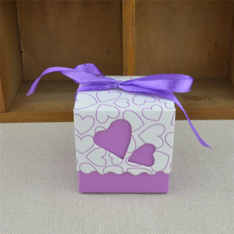

10pcs Love Heart Laser Cut Hollow Dragee Candy Boxes Mariage Wedding Party Favor Gifts Bags Carton Cardboard Box with Ribbon