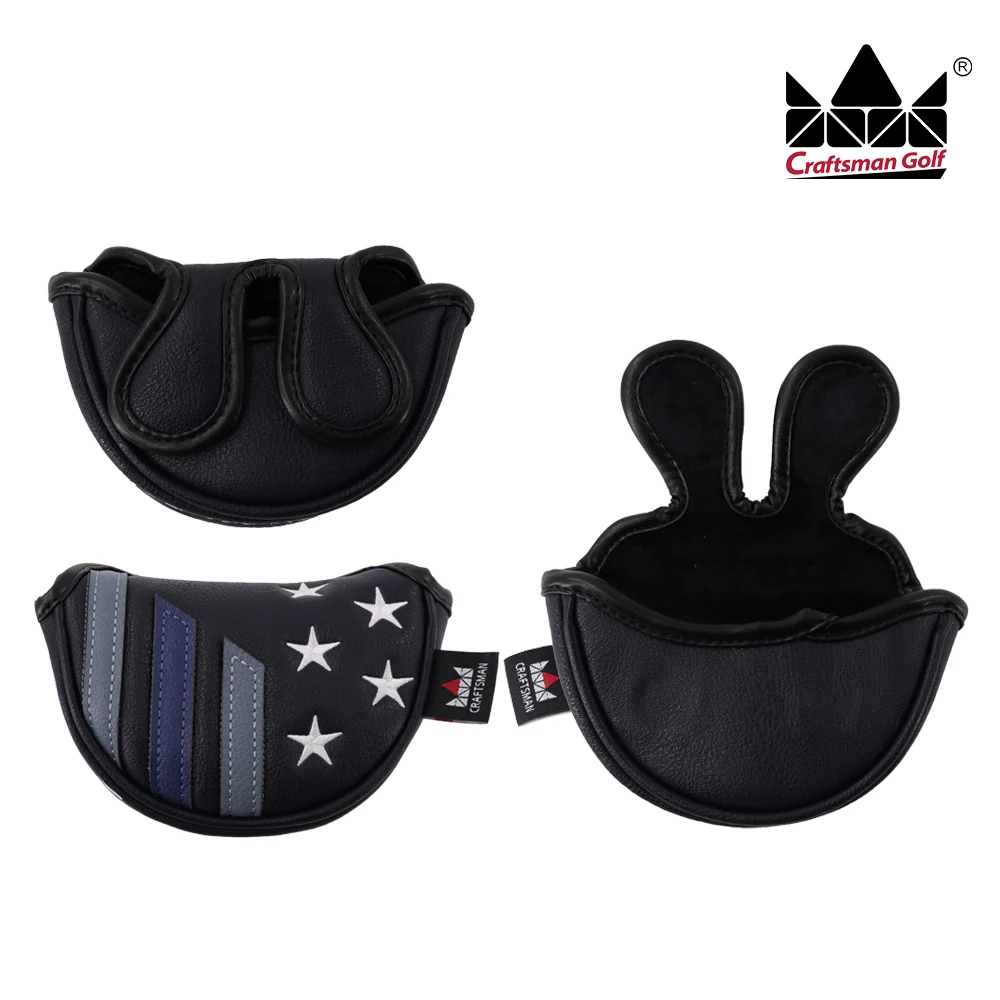 

Craftsman Golf Mallet Putter Cover Black & Star Stripe Retro Golf Putter cover with Magnetic Closure Mid Mallet Free Shipping