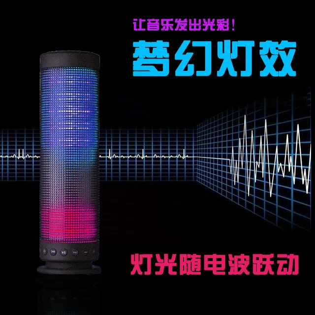 Teal LED lights Bluetooth Speaker Portable Power Recharged 360 Degree Surround Stereo Wireless Speaker Christmas Gift
