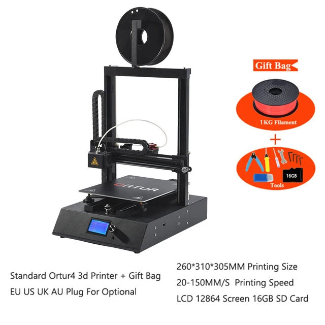 Best Offers High Precision Linear Guide Rail DIY 3D Printer Kit High Accuracy Ortur4 Auto Leveling 3d Printer with PLA ABS Printer Filament