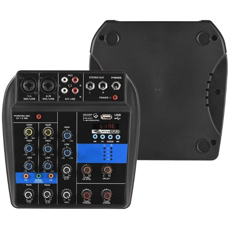 Портативный Bluetooth A4 микшерная консоль звукомикшер запись 48В Мощность эффектов 4 Каналы микшер с Usb(ЕС Plu#8