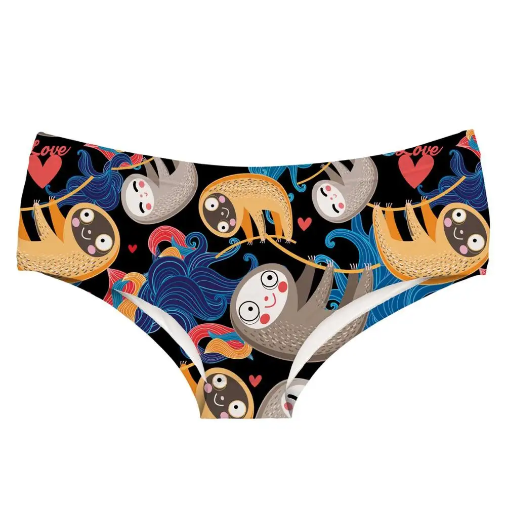 

Zootopia Lightning Sloth Girl Briefs Mid-rise Cartoon Polyester Women Underwear Sleeping Llama Aztec Style Lady Panties