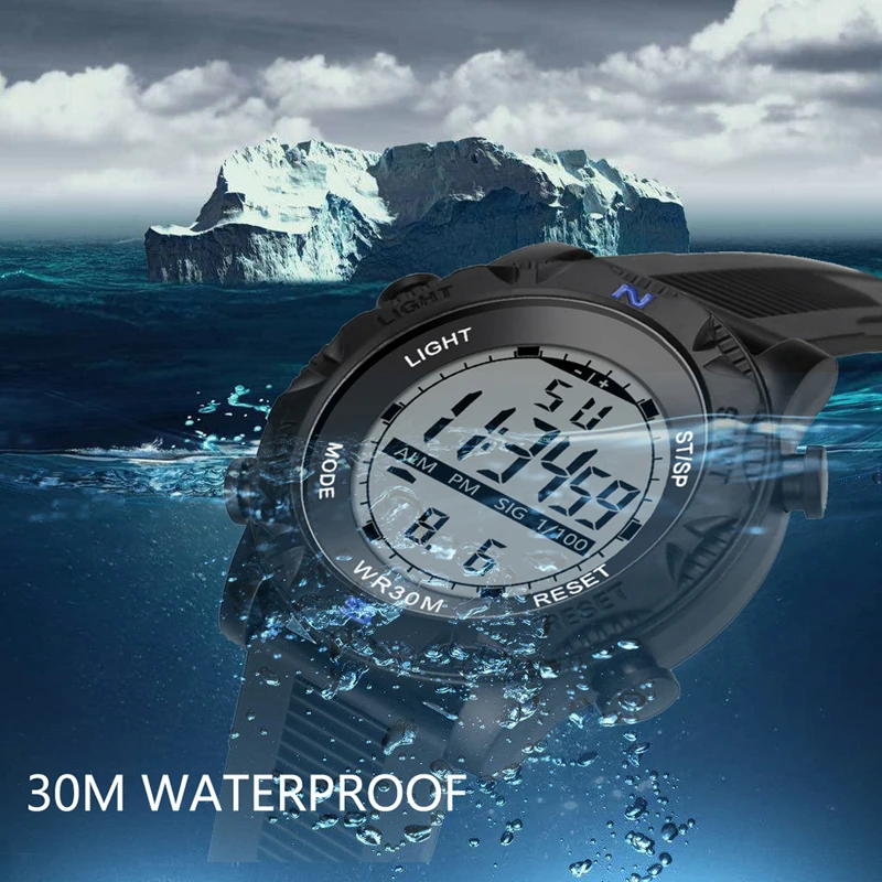 

Multifunction Sports LED Watch Casual Digital Display Date Males Quartz Watch Electronics Men Clock Wristwatch Relogio Masculino